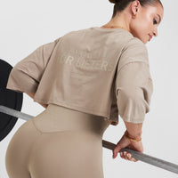 Classic Lifters Graphic Relaxed Crop Lightweight T-Shirt | Sandstone