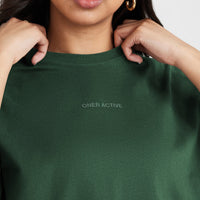 Classic Mirror Graphic Oversized T-Shirt | Washed Evergreen