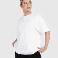 Classic Mirror Graphic Oversized T-Shirt | White