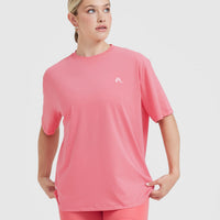 Classic Oversized Lightweight T-Shirt | Washed Amplify Pink