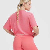 Classic Oversized Lightweight T-Shirt | Washed Amplify Pink