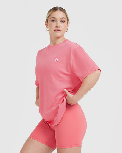 Classic Oversized Lightweight T-Shirt | Washed Amplify Pink