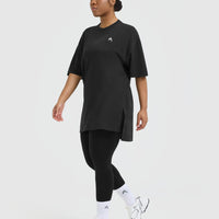 Classic Oversized Longline T-Shirt | Black