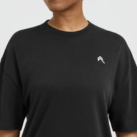 Classic Oversized Longline T-Shirt | Black