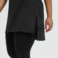 Classic Oversized Longline T-Shirt | Black