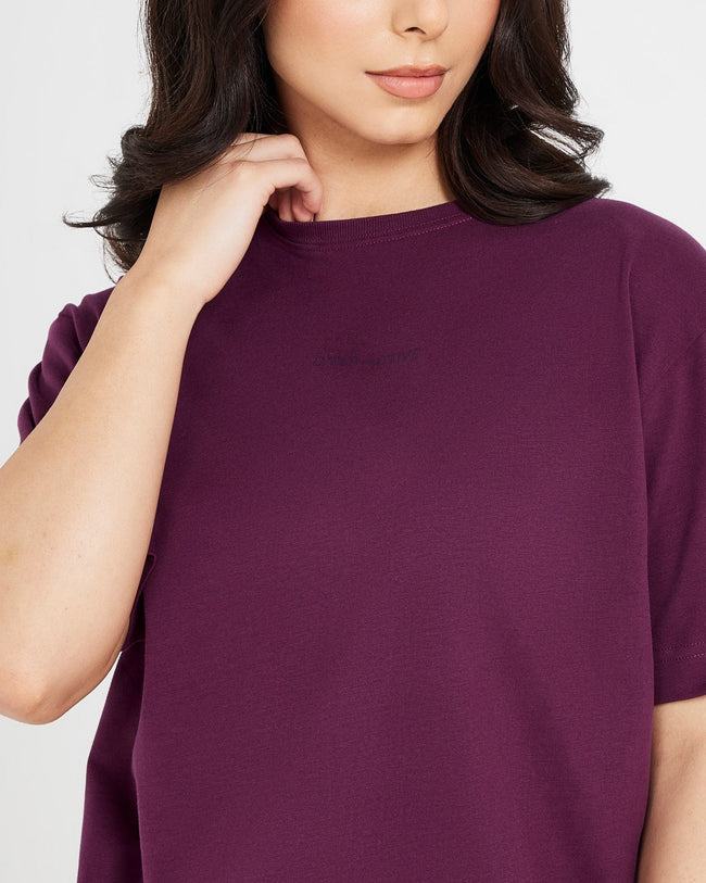 Classic Mirror Graphic Oversized T-Shirt | Washed Ripe Fig