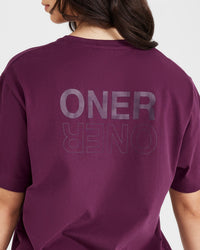 Classic Mirror Graphic Oversized T-Shirt | Washed Ripe Fig