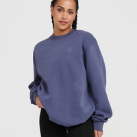 Classic Lounge Oversized Crew Neck | Slate Blue