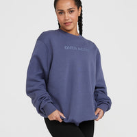 Classic Lounge Oversized Crew Neck | Slate Blue