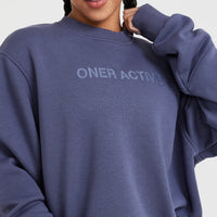 Classic Lounge Oversized Crew Neck | Slate Blue
