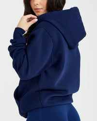 Classic Lounge Oversized Zip Through Hoodie | Midnight
