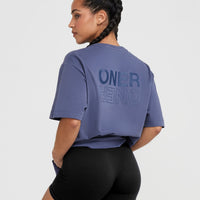 Classic Mirror Graphic Oversized T-Shirt | Washed Slate Blue