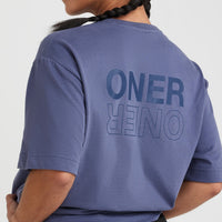 Classic Mirror Graphic Oversized T-Shirt | Washed Slate Blue