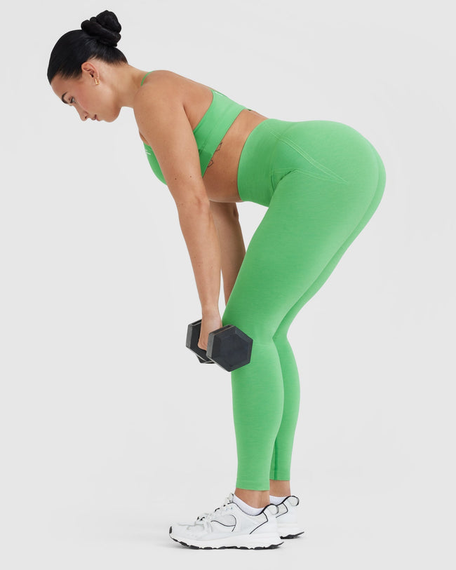 Effortless Seamless Leggings with White Logo | Jade