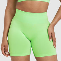 Effortless Seamless Shorts with White Logo | Apple Green