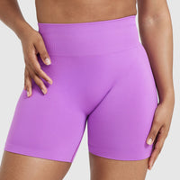 Effortless Seamless Shorts with White Logo | Grape Purple