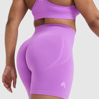 Effortless Seamless Shorts with White Logo | Grape Purple