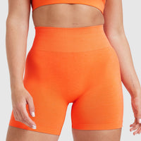 Effortless Seamless Shorts with White Logo | Tangerine Orange