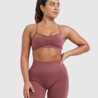 Effortless Strappy Bralette with White Logo | Berry
