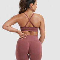 Effortless Strappy Bralette with White Logo | Berry