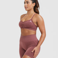 Effortless Strappy Bralette with White Logo | Berry