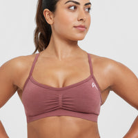 Effortless Strappy Bralette with White Logo | Berry