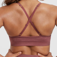 Effortless Strappy Bralette with White Logo | Berry