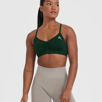 Effortless Strappy Bralette with White Logo | Evergreen