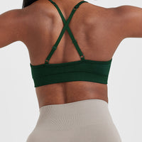 Effortless Strappy Bralette with White Logo | Evergreen