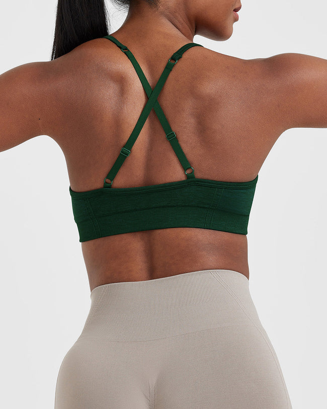 Effortless Strappy Bralette with White Logo | Evergreen