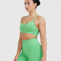 Effortless Strappy Bralette with White Logo | Jade