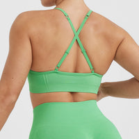 Effortless Strappy Bralette with White Logo | Jade