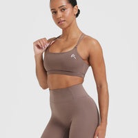 Everyday Cross Over Bralette | Cool Brown