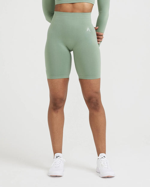 Oner Modal Effortless Seamless Cycling Shorts with White Logo | Sage