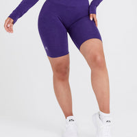 Effortless Seamless Cycling Shorts with White Logo | Amethyst