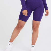 Effortless Seamless Cycling Shorts with White Logo | Amethyst