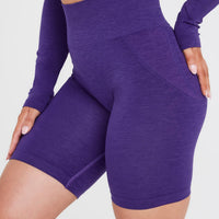 Effortless Seamless Cycling Shorts with White Logo | Amethyst