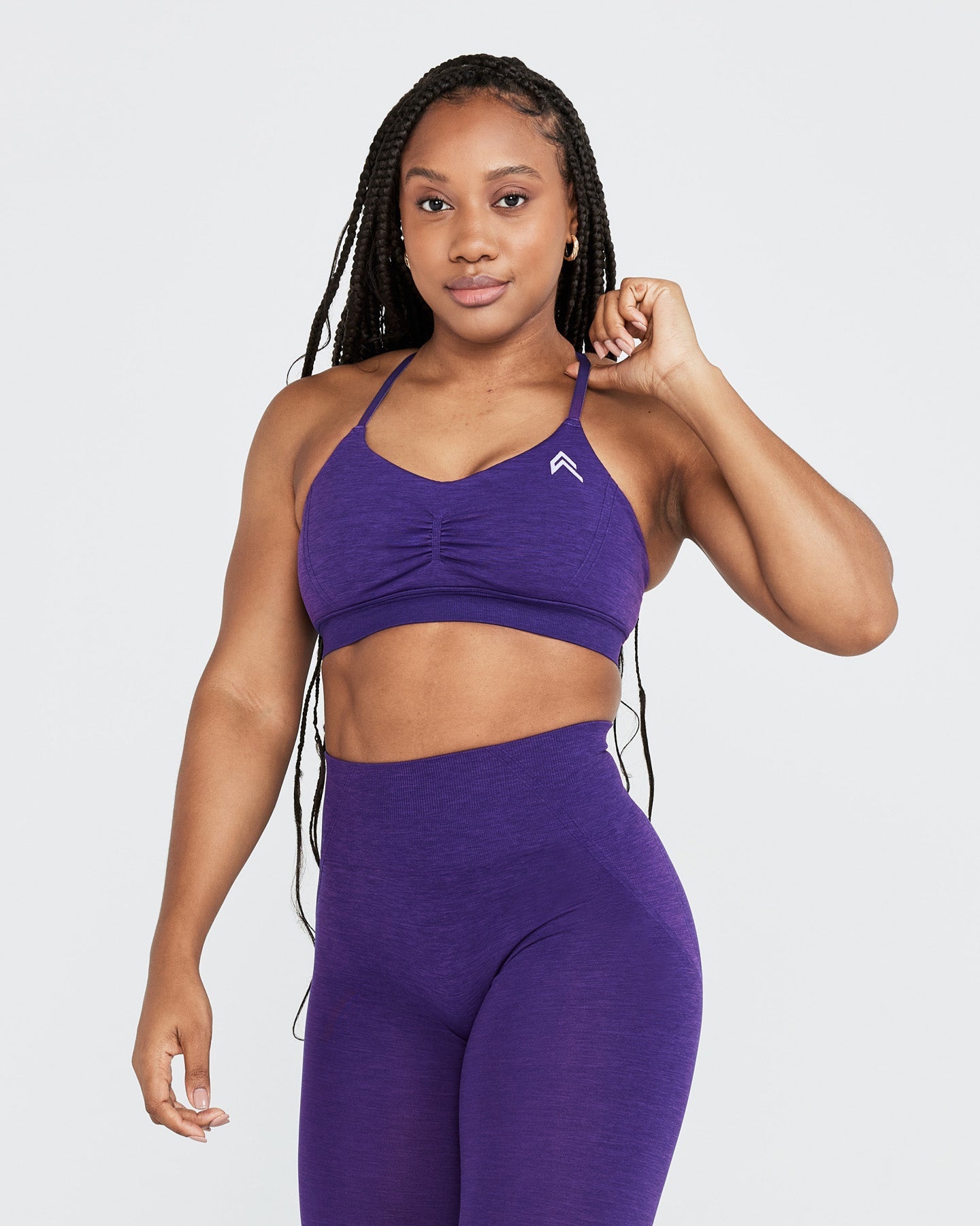 Effortless Micro Bralette with White Logo | Amethyst
