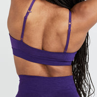 Effortless Micro Bralette with White Logo | Amethyst