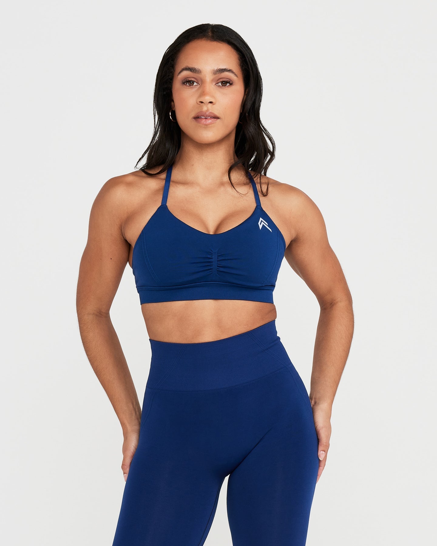 Effortless Micro Bralette with White Logo | Midnight