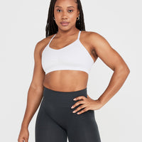 Effortless Micro Bralette with White Logo | White