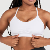 Effortless Micro Bralette with White Logo | White