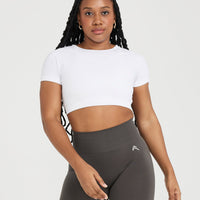 Effortless Seamless Short Sleeve Crop Top | White