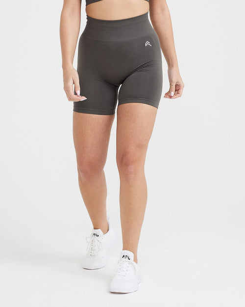Oner Modal Effortless Seamless Shorts with White Logo | Deep Taupe