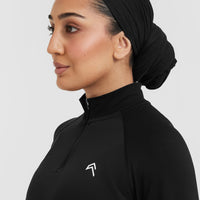 Go To Seamless Loose Long Sleeve Longline Top | Black