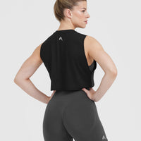 Go To Muscle Crop Vest | Black