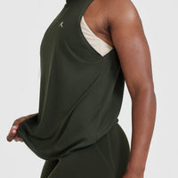 Go To Muscle Vest | Khaki Green