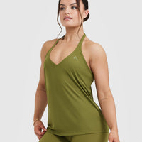 Go To Strappy Loose Vest | Olive Green
