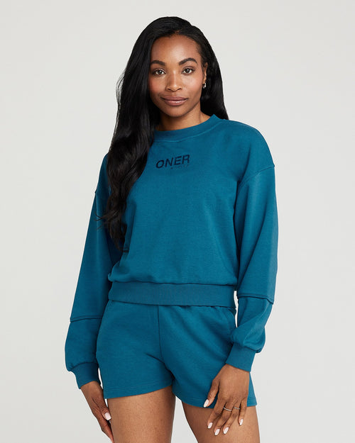 Oner Modal Classic Lounge Crew Neck | Ocean Teal