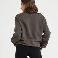 Classic Lounge Oversized Crew Neck | Deep Taupe